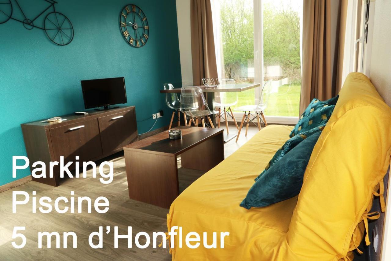 Charmant 2 Pieces Proche D Honfleur, Piscine En Saison, Parking Gratuit, Wifi Equemauville Bagian luar foto